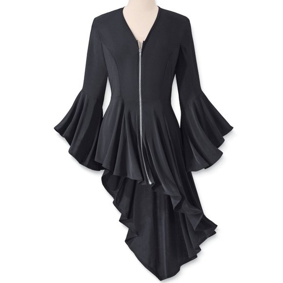 The Pyramid Collection Jackets & Blazers - The Pyramid Collection Asymmetrical Zippered Jacket